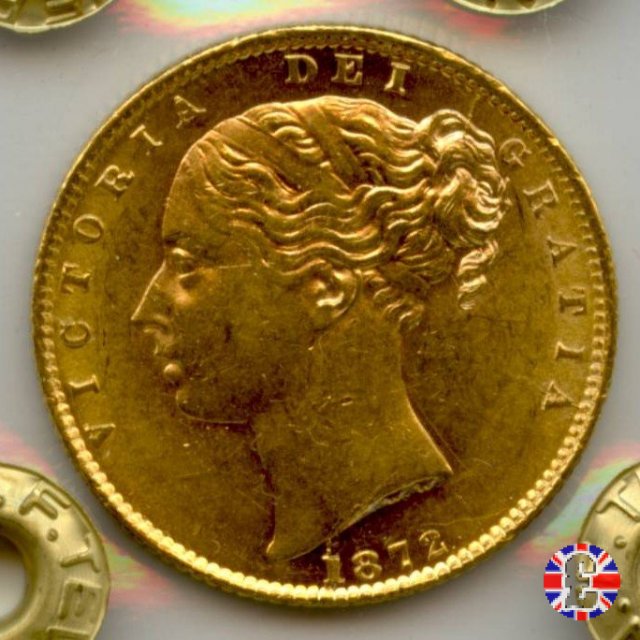 1 sovereign - secondo tipo giovane e stemma 1872 (London)