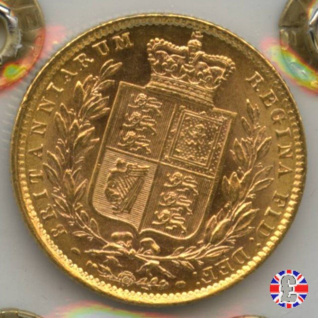 1 sovereign - secondo tipo giovane e stemma 1872 (London)