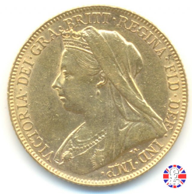 1 sovereign - tipo anziana velata 1899 (London)