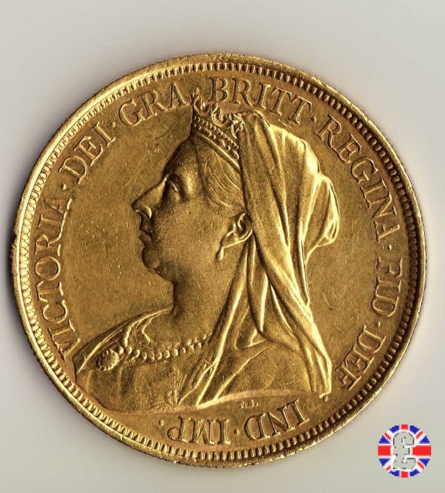 5 sovereigns - tipo anziana velata 1893 (London)