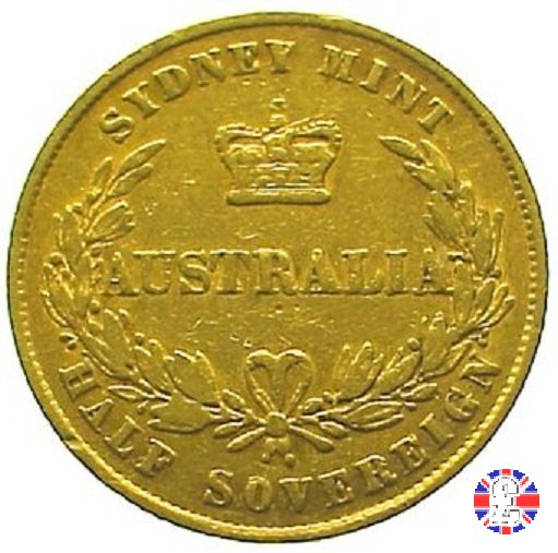 1/2 sovereign - secondo tipo giovane e sydney mint 1862 (Sydney)