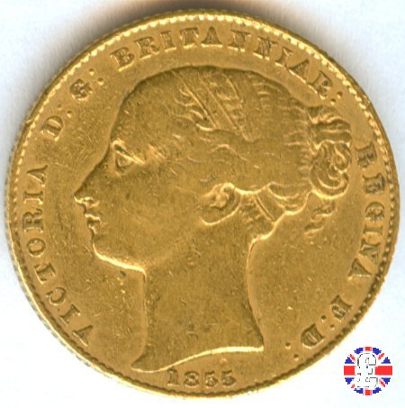 1 sovereign - primo tipo giovane e sydney mint 1855 (Sydney)