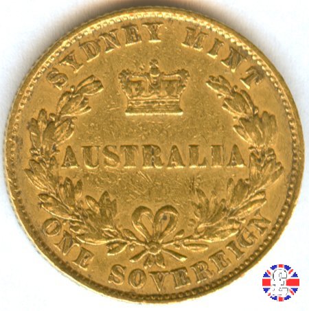 1 sovereign - primo tipo giovane e sydney mint 1855 (Sydney)