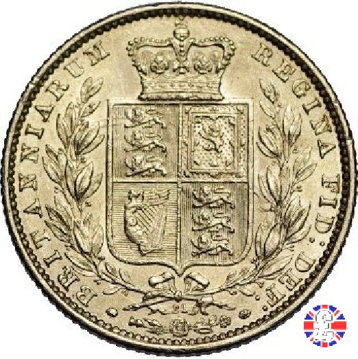 1 sovereign - secondo tipo giovane e stemma 1865 (London)