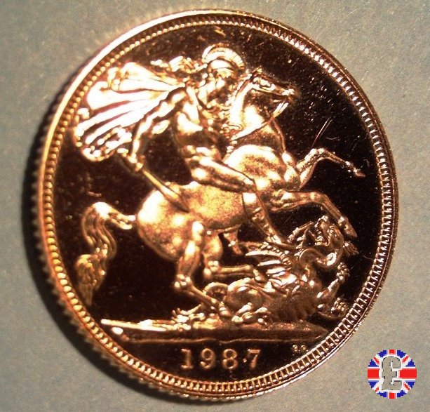 1 sovereign - tipo coronata anziana 1987 (Royal Mint, Llantrisant)