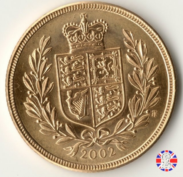 1 sovereign -tipo diadema anziana e scudo coronato 2002 (Royal Mint, Llantrisant)