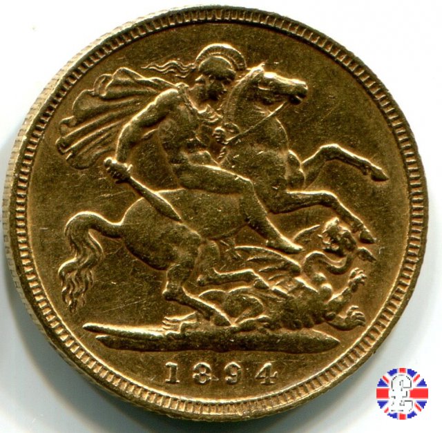 1/2 sovereign - tipo anziana velata 1894 (London)