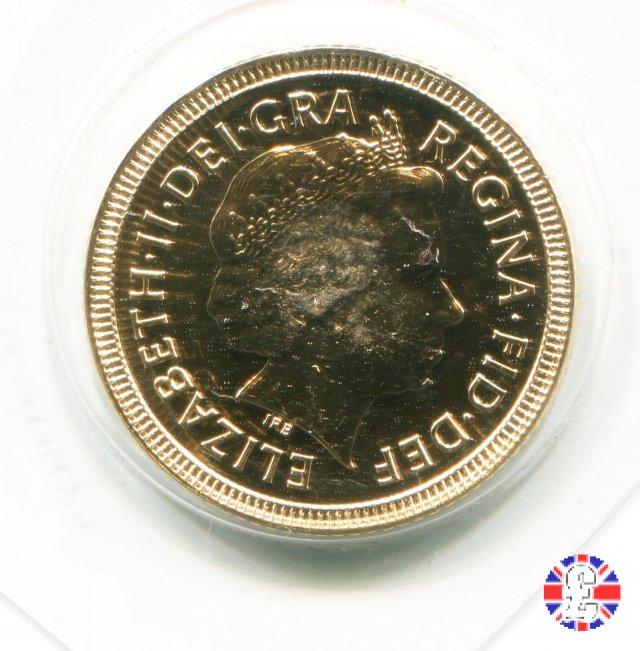 1/2 sovereign -tipo diadema anz. e stemma coronato 2002 (Royal Mint, Llantrisant)