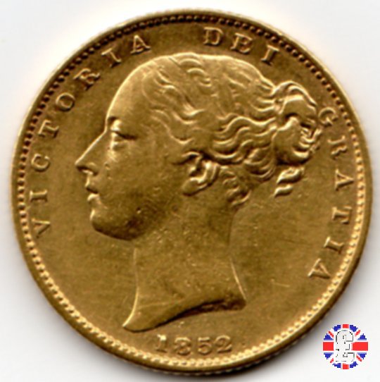 1 sovereign - secondo tipo giovane e stemma 1852 (London)