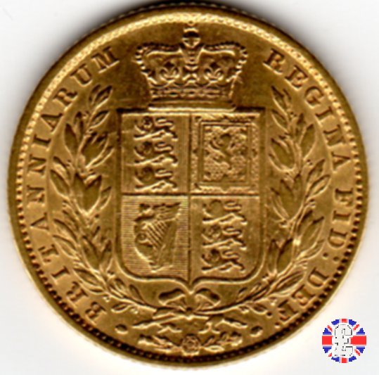 1 sovereign - secondo tipo giovane e stemma 1852 (London)