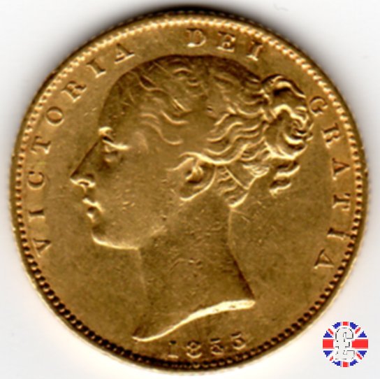 1 sovereign - secondo tipo giovane e stemma 1855 (London)