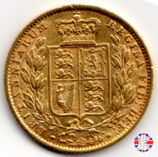 1 sovereign - secondo tipo giovane e stemma 1855 (London)