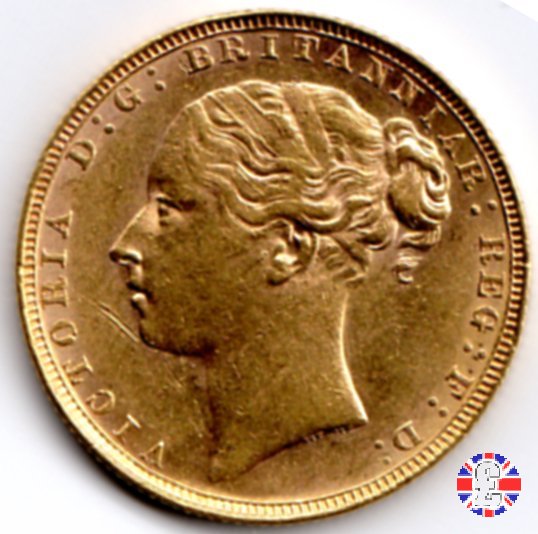 1 sovereign - tipo giovane e san giorgio 1880 (London)