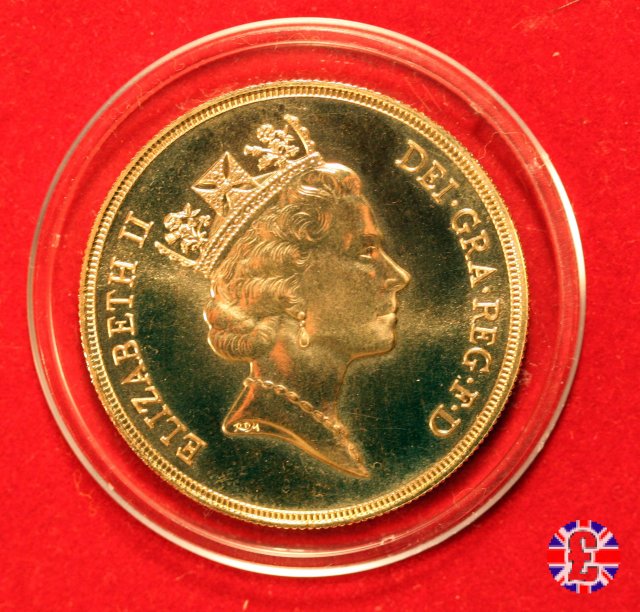 5 sovereigns - primo tipo coronata anziana 1985 (Royal Mint, Llantrisant)