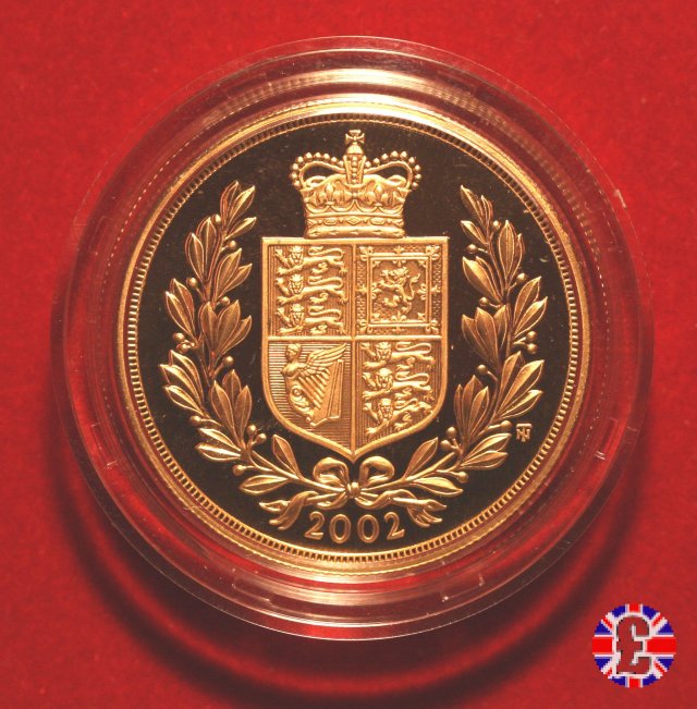 5 sovereigns -tipo diad. anziana e stemma coronato 2002 (Royal Mint, Llantrisant)