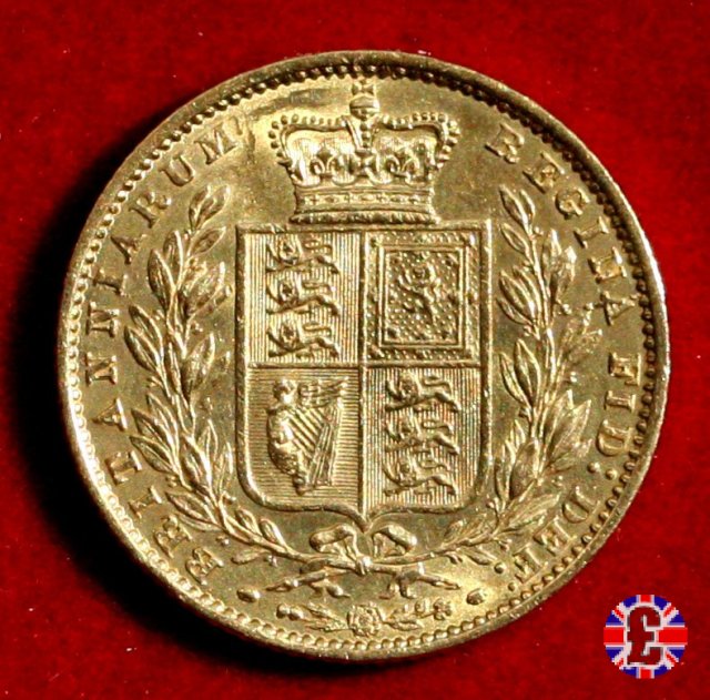 1 sovereign - secondo tipo giovane e stemma 1859 (London)