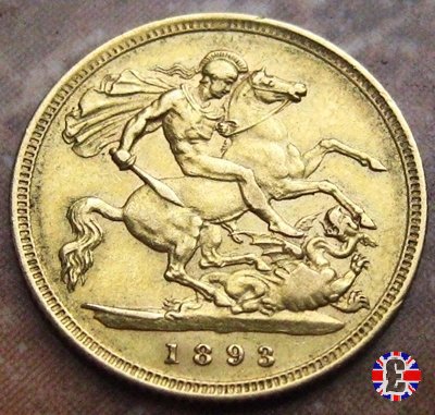 1/2 sovereign - tipo anziana velata 1893 (London)