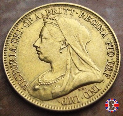 1/2 sovereign - tipo anziana velata 1893 (London)