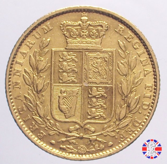 1 sovereign - secondo tipo giovane e stemma 1851 (London)