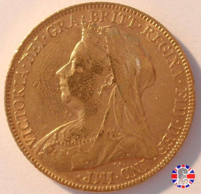 1 sovereign - tipo anziana velata 1900 (London)