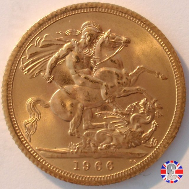 1 sovereign - tipo fiocchetto 1966 (London)