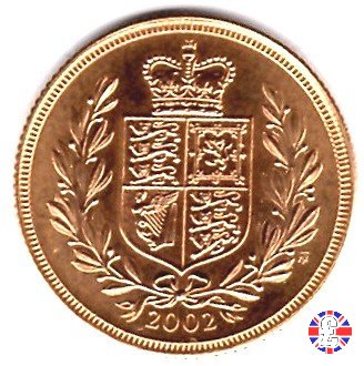 1 sovereign -tipo diadema anziana e scudo coronato 2002 (Royal Mint, Llantrisant)