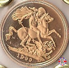 1/2 sovereign - tipo diadema anziana 1999 (Royal Mint, Llantrisant)