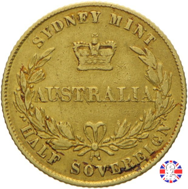 1/2 sovereign - secondo tipo giovane e sydney mint 1857 (Sydney)