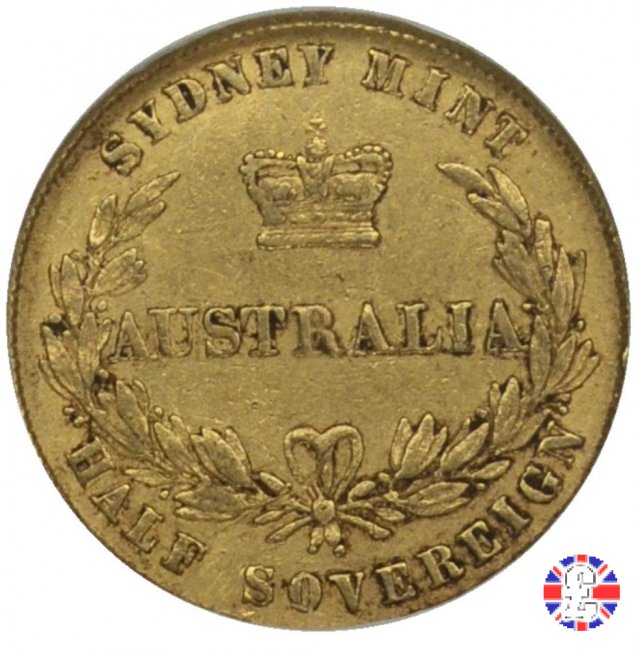 1/2 sovereign - secondo tipo giovane e sydney mint 1858 (Sydney)