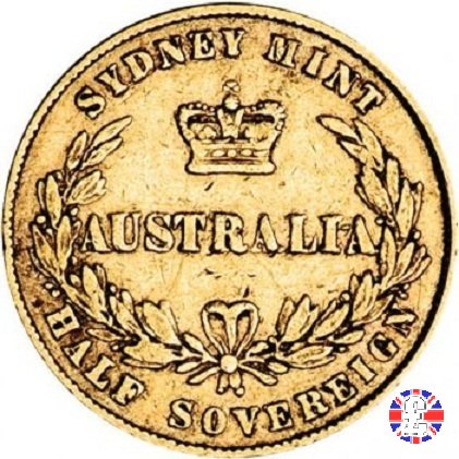 1/2 sovereign - secondo tipo giovane e sydney mint 1864 (Sydney)