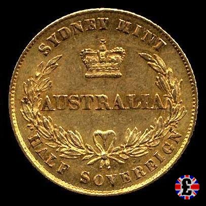 1/2 sovereign - secondo tipo giovane e sydney mint 1866 (Sydney)