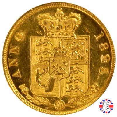 1/2 sovereign -testa laureata e 2° tipo stemma 1825 (London)