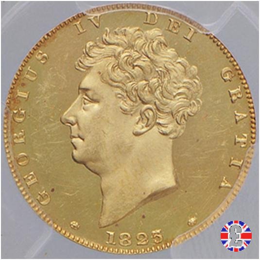 1/2 sovereign - testa nuda e 3° tipo stemma 1825 (London)