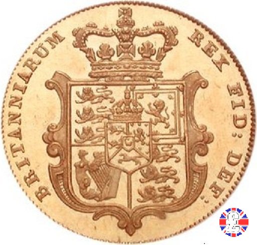 1/2 sovereign - testa nuda e 3° tipo stemma 1826 (London)