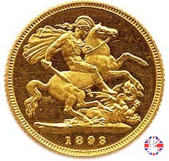 1/2 sovereign - tipo anziana velata 1893 (London)