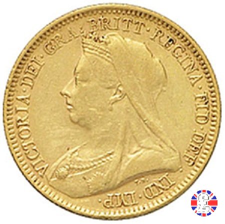 1/2 sovereign - tipo anziana velata 1900 (Sydney)