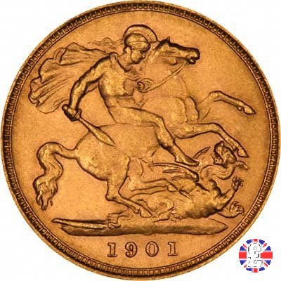 1/2 sovereign - tipo anziana velata 1901 (London)