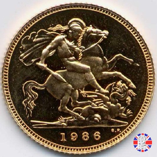 1/2 sovereign - tipo coronata anziana 1986 (Royal Mint, Llantrisant)