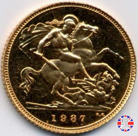 1/2 sovereign - tipo coronata anziana 1987 (Royal Mint, Llantrisant)