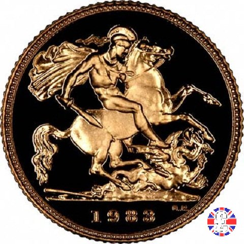 1/2 sovereign - tipo coronata giovane 1983 (Royal Mint, Llantrisant)