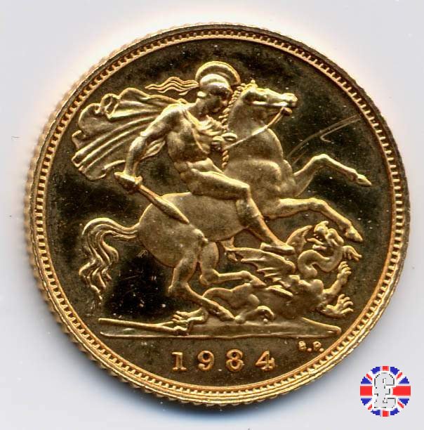 1/2 sovereign - tipo coronata giovane 1984 (Royal Mint, Llantrisant)