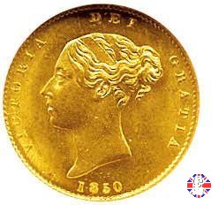 1/2 sovereign - tipo giovane 1850 (London)