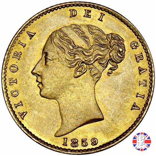 1/2 sovereign - tipo giovane 1859 (London)
