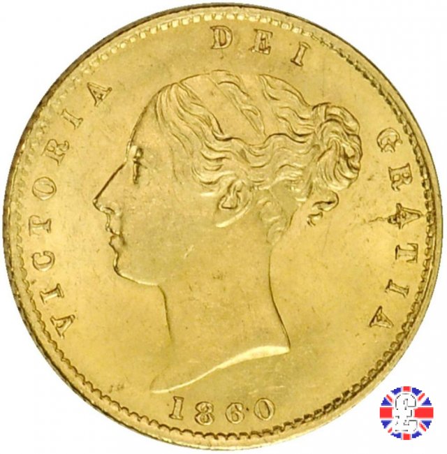 1/2 sovereign - tipo giovane 1860 (London)