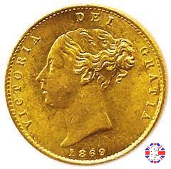 1/2 sovereign - tipo giovane 1869 (London)