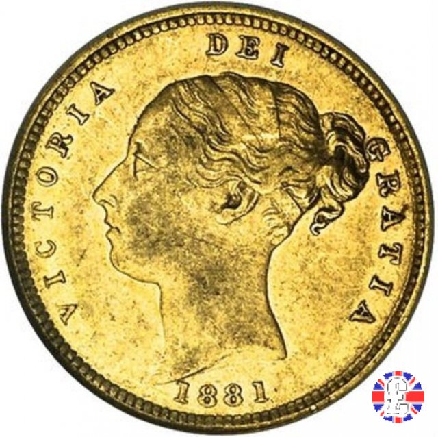 1/2 sovereign - tipo giovane 1881 (Melbourne)