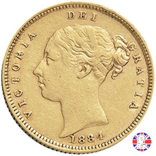 1/2 sovereign - tipo giovane 1884 (London)