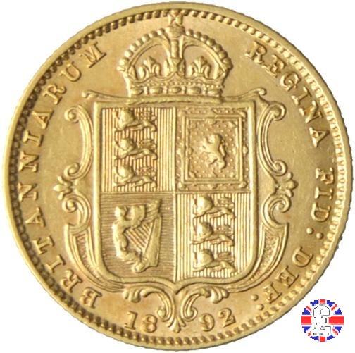 1/2 sovereign - tipo giubileo 1892 (London)