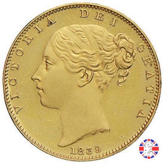 1 sovereign - primo tipo giovane e stemma 1839 (London)