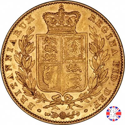 1 sovereign - primo tipo giovane e stemma 1839 (London)